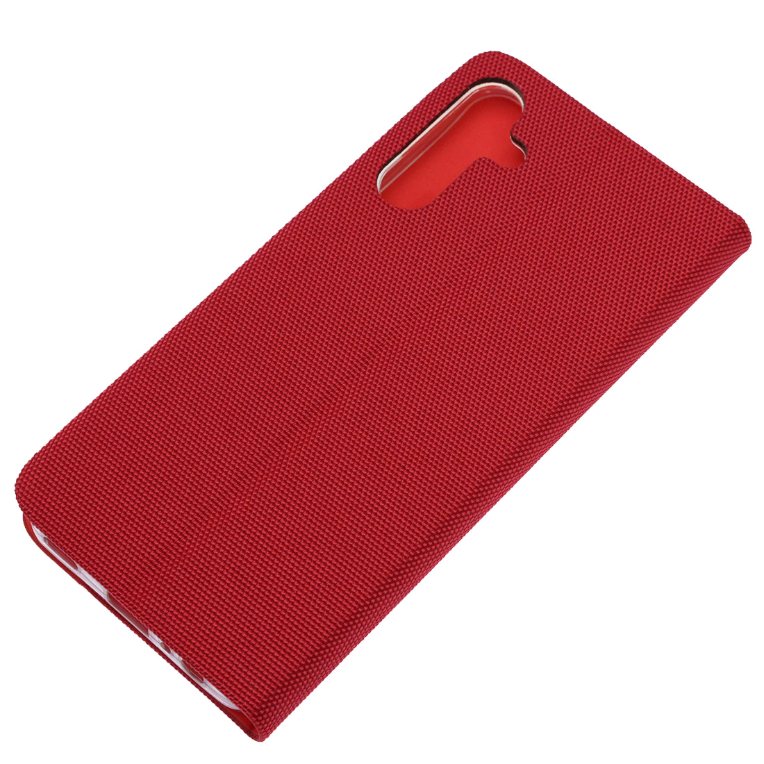 Чехол книжка MESH для SAMSUNG Galaxy A15, текстиль, силикон, бархат, визитница, цвет красный