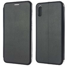 Чехол книжка STYLISH для XIAOMI Redmi 9A, экокожа, визитница, цвет черный