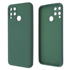 Чехол накладка NANO для Realme C15, силикон, бархат, матовый, цвет темно зеленый
