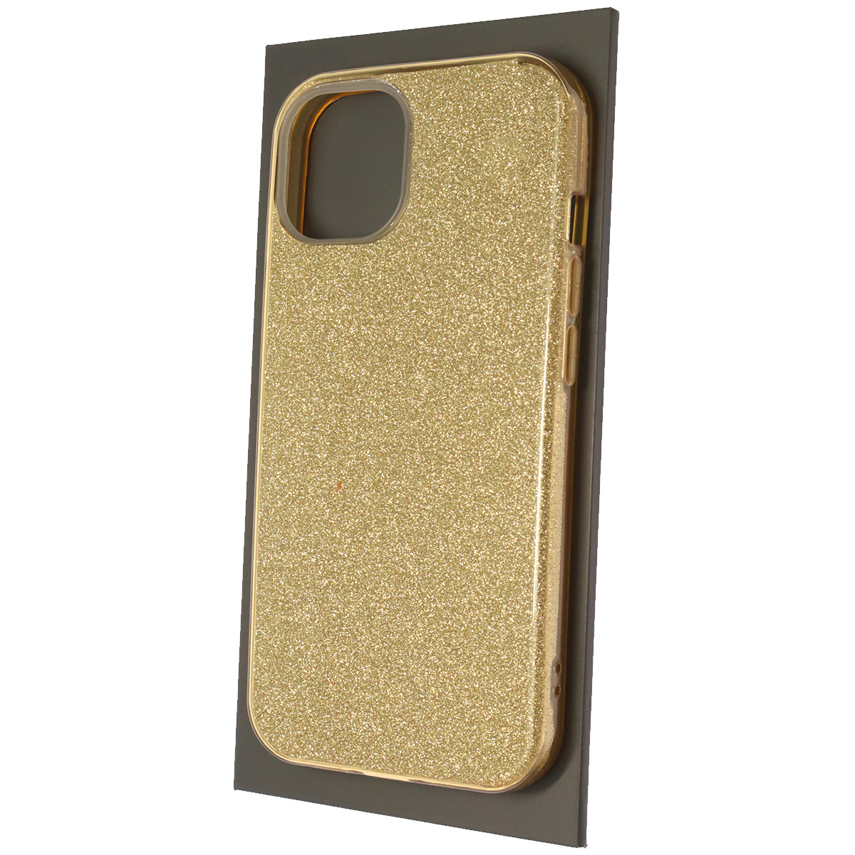 Чехол накладка SHINE для APPLE iPhone 13, силикон, блестки, цвет золотистый
