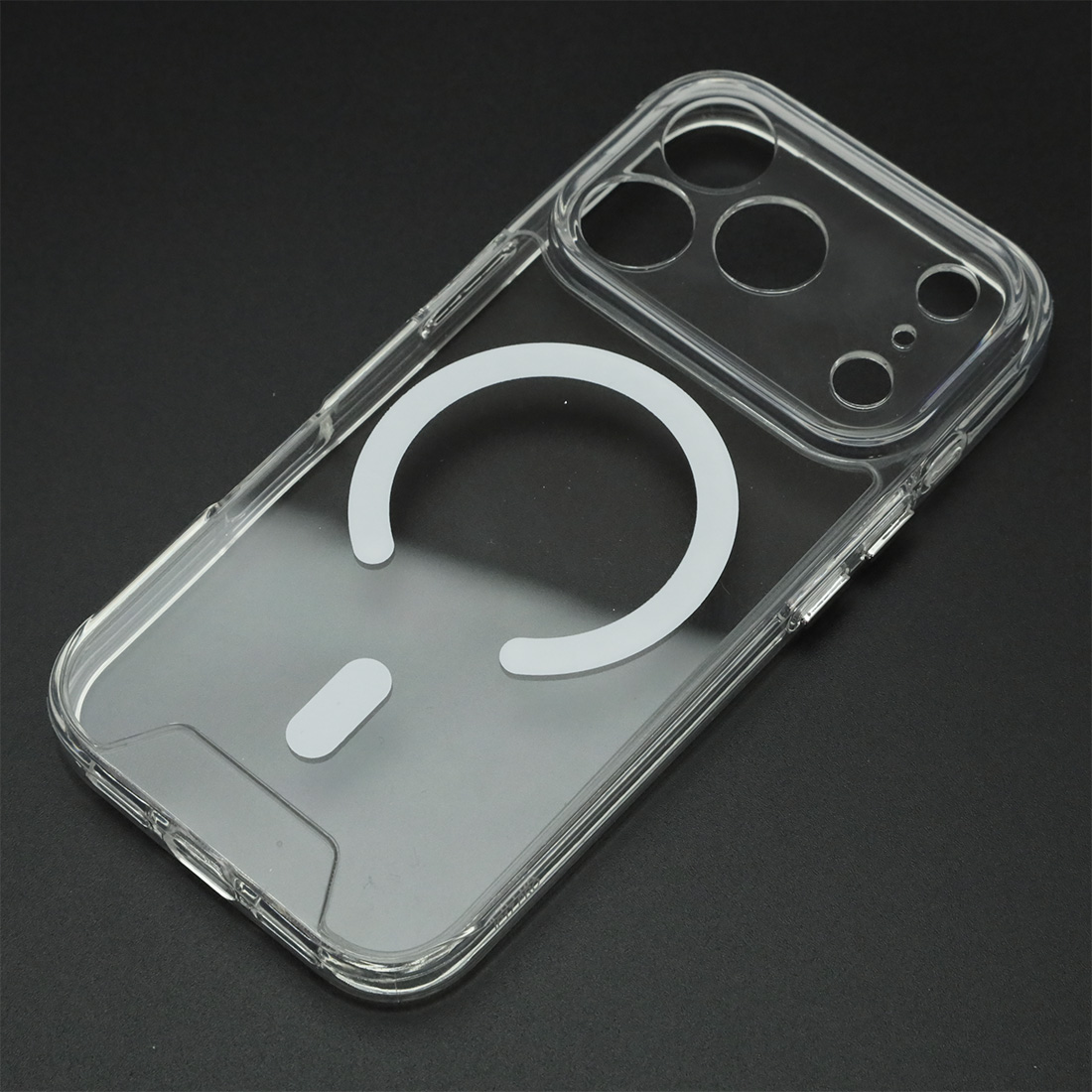 Чехол накладка SPACE для APPLE iPhone 17 Pro, Magsafe, защита камеры, пластик, силикон, прозрачный