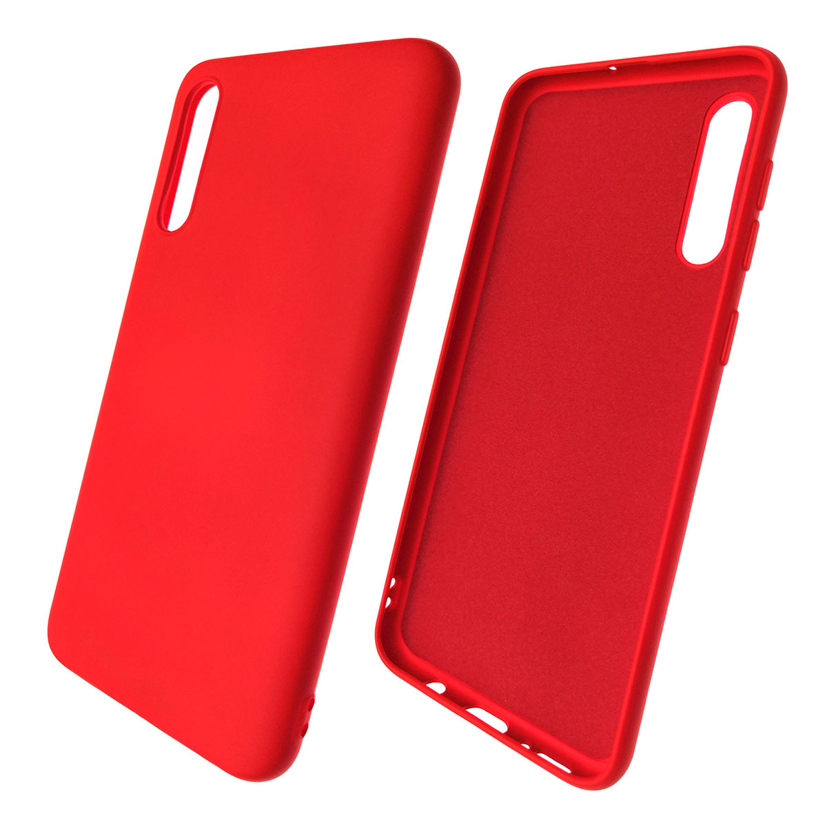 Чехол накладка для SAMSUNG Galaxy A50 (SM-A505), A30s (SM-A307), A50s (SM-A507), силикон, бархат, матовый, цвет красный