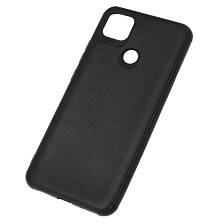 Чехол накладка для XIAOMI Redmi 9C, Redmi 10A, силикон, текстура кожи, цвет черный