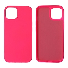 Чехол накладка NANO для APPLE iPhone 14, силикон, бархат, цвет фуксия