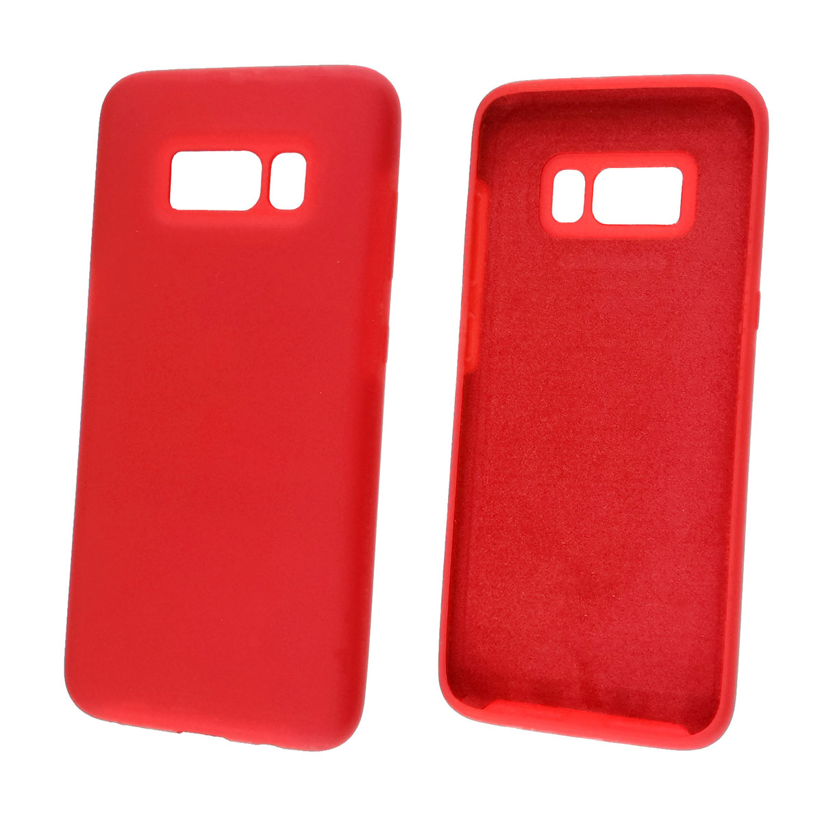 Чехол накладка Silicon Cover для SAMSUNG Galaxy S8 (SM-G950), силикон, бархат, цвет красный.