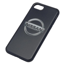 Чехол накладка для APPLE iPhone 7, iPhone 8, силикон, рисунок логотип NISSAN.