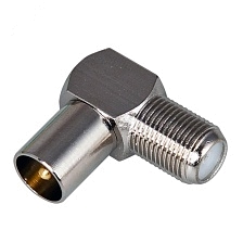 Переходник F-разъём - Штекер ТВ угловой