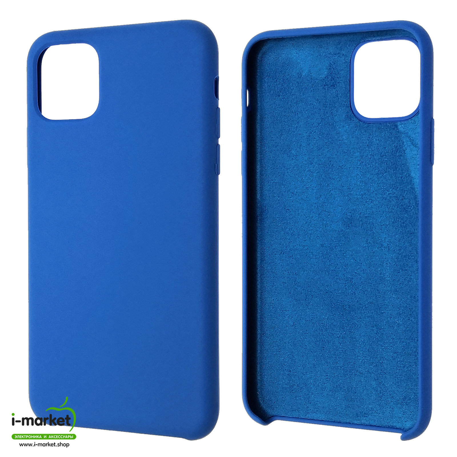 Чехол накладка Silicon Case для APPLE iPhone 11 Pro MAX 2019, силикон, бархат, цвет ярко синий