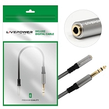 Кабель переходник аудио Live Power H237 Jack 3.5 (F) - Jack 6.35 (M), длина 20 см, цвет черный Кабель переходник аудио Live Power H237 Jack 3.5 (F) - Jack 6.35 (M), длина 20 см, цвет черный