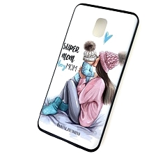 Чехол накладка для XIAOMI Redmi 8A, силикон, рисунок super MOM boy MOM.
