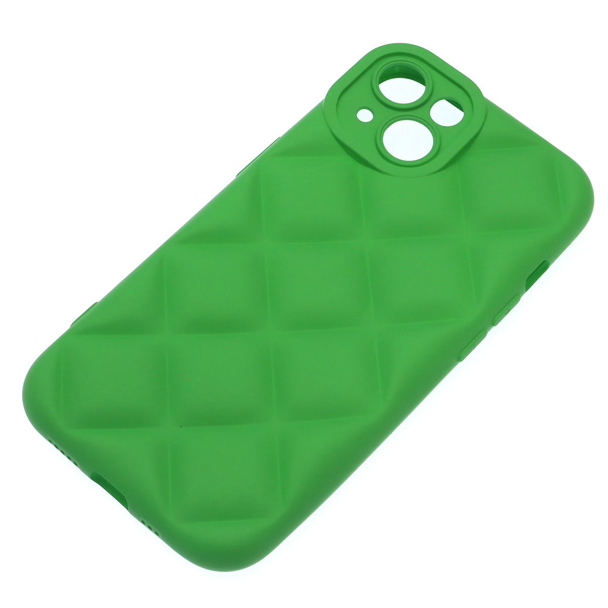 Чехол накладка для APPLE iPhone 14 (6.1"), силикон, 3D ромб, цвет зеленый