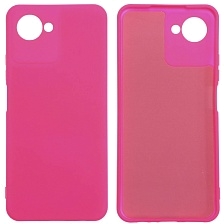 Чехол накладка NANO для Realme C30, Realme C30S, Realme Narzo 50i Prime, силикон, бархат, цвет фуксия
