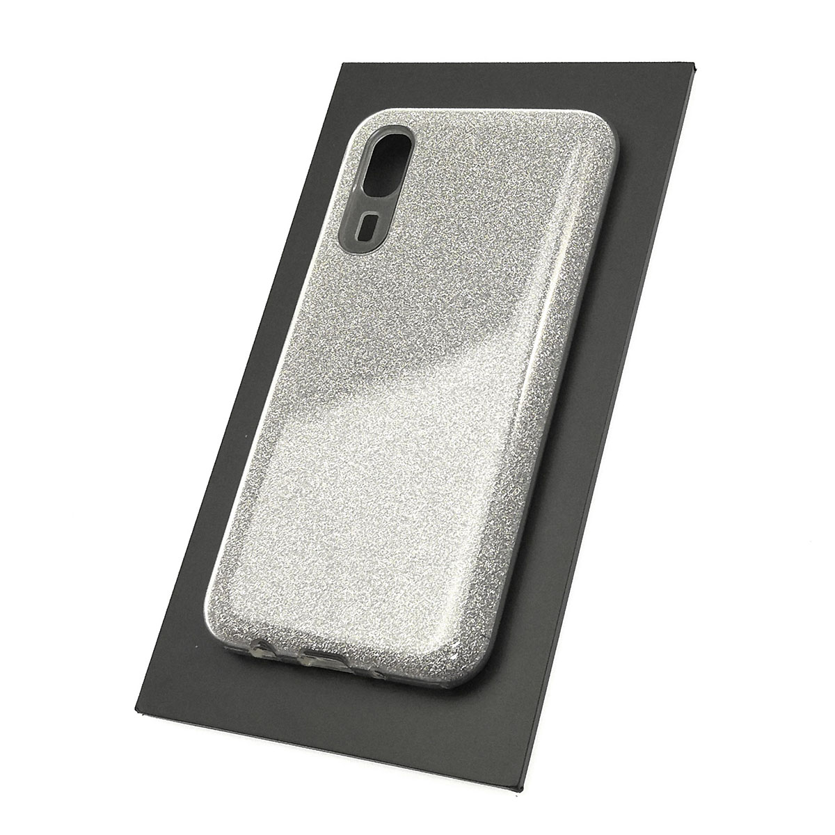 Чехол накладка Shine для SAMSUNG Galaxy A2 Core (SM-A260), силикон, блестки, цвет серебристый
