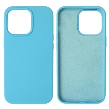 Чехол накладка Silicon Case для APPLE iPhone 13 Pro (6.1), силикон, бархат, цвет голубой