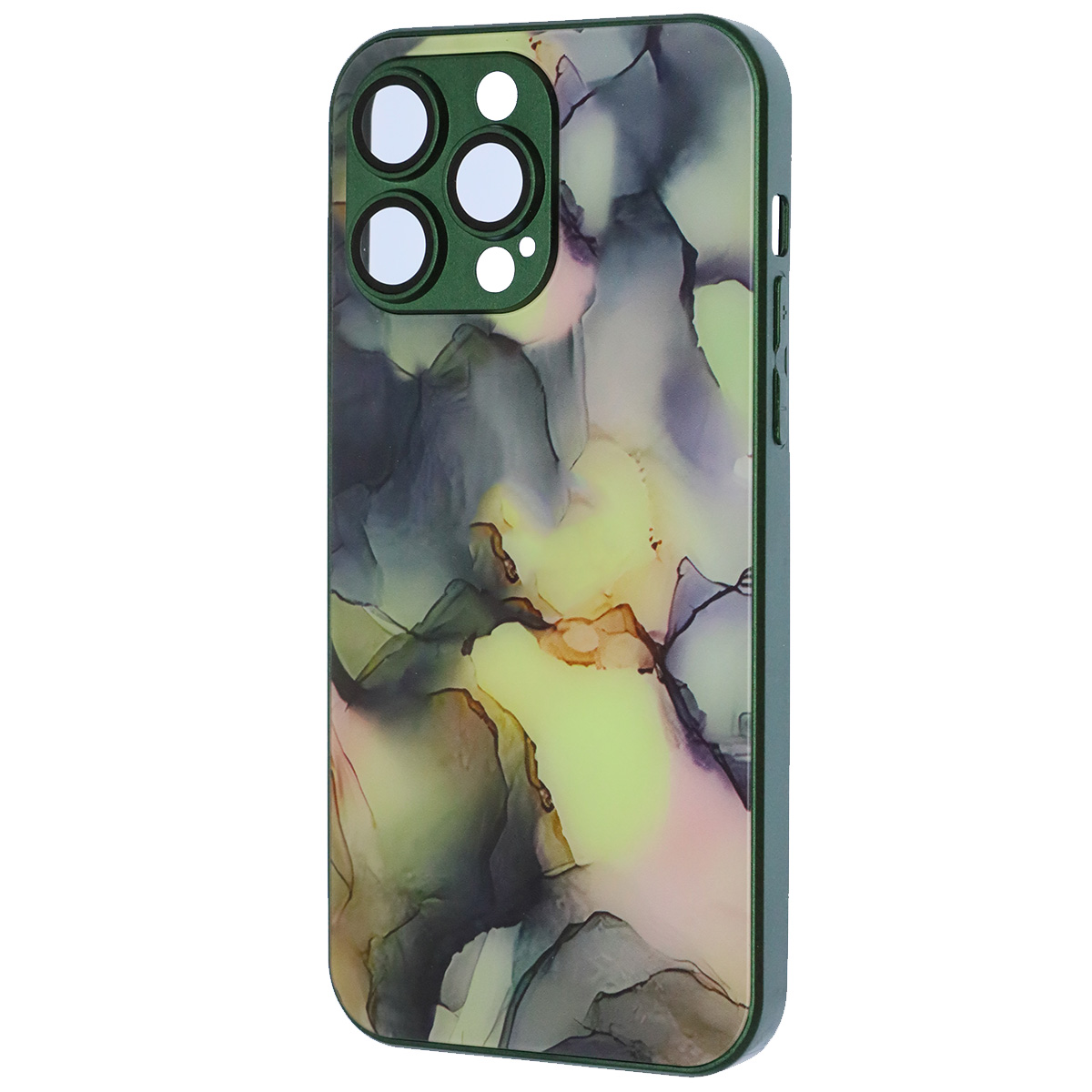 Чехол накладка AG Glass case для APPLE iPhone 14 Pro Max (6.7"), силикон, стекло, защита камеры, цвет зеленый