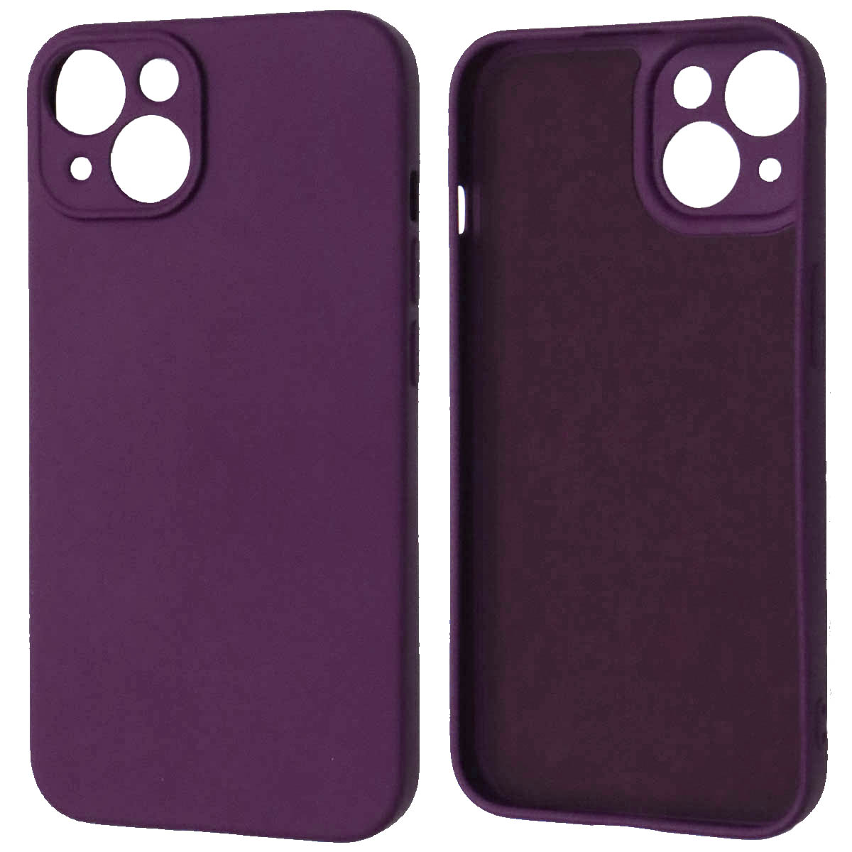 Чехол накладка NANO для APPLE iPhone 14, защита камеры, силикон, бархат, цвет фиолетовый