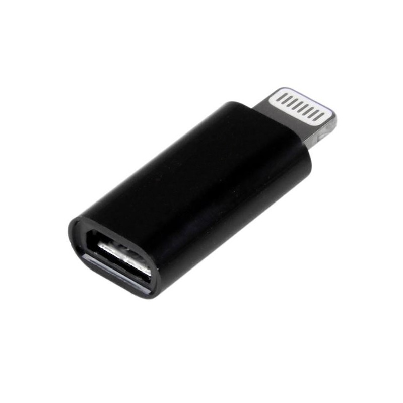 OTG USB адаптер (переходник) Micro USB на APPLE Lightning 8-pin, C&Q T03, цвет черный.