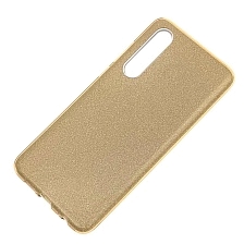 Чехол накладка Shine для HUAWEI P30 (ELE-L29, ELE-L09), силикон, блестки, цвет золотистый