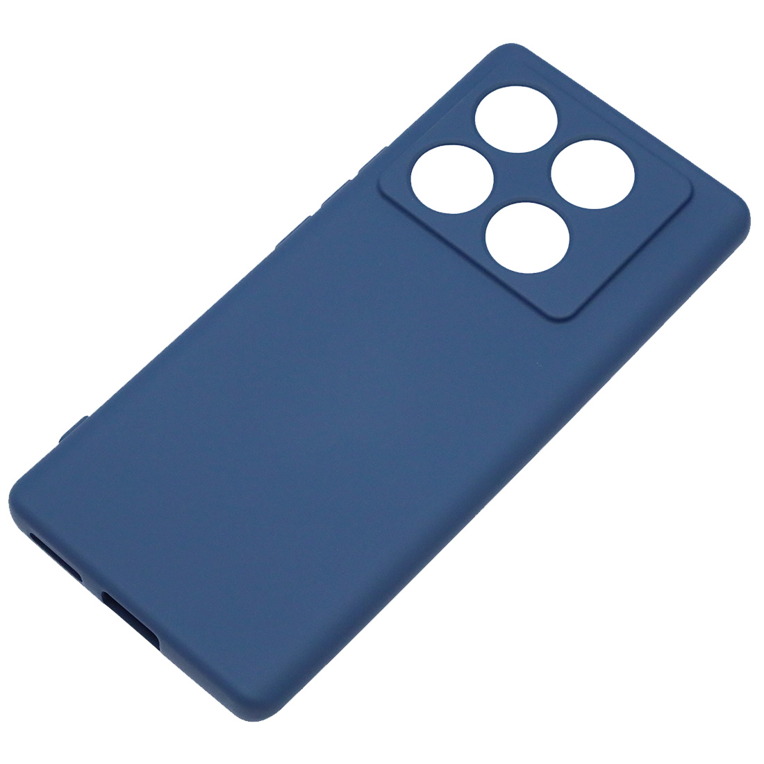 Чехол накладка NANO для INFINIX NOTE 40 Pro 4G, защита камеры, силикон, бархат, цвет темно синий