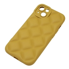 Чехол накладка для APPLE iPhone 13 (6.1"), силикон, 3D ромб, цвет горчичный