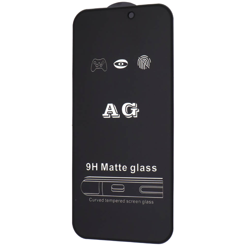 Защитное стекло AG Matte Glass для APPLE iPhone iPhone 15 Pro Max, матовое, цвет окантовки черный