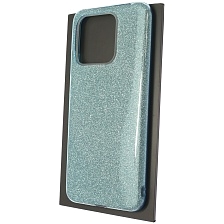 Чехол накладка SHINE для XIAOMI Redmi 10C, XIAOMI POCO C40, силикон, блестки, цвет голубой