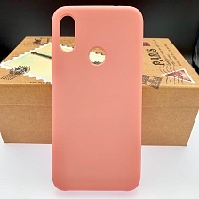 Чехол накладка для XIAOMI REDMI NOTE 7, NOTE 7 PRO, силикон, бархат, цвет розовый.