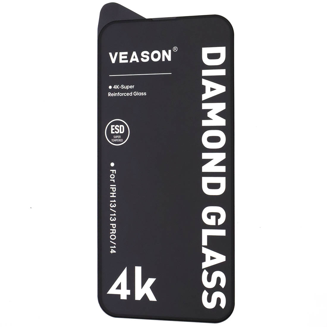 Защитное стекло VEASON DIAMOND GLASS для APPLE iPhone 13 (6.1"), iPhone 13 Pro (6.1"), iPhone 14 (6.1"), iPhone 16e (6.1"), цвет окантовки черный