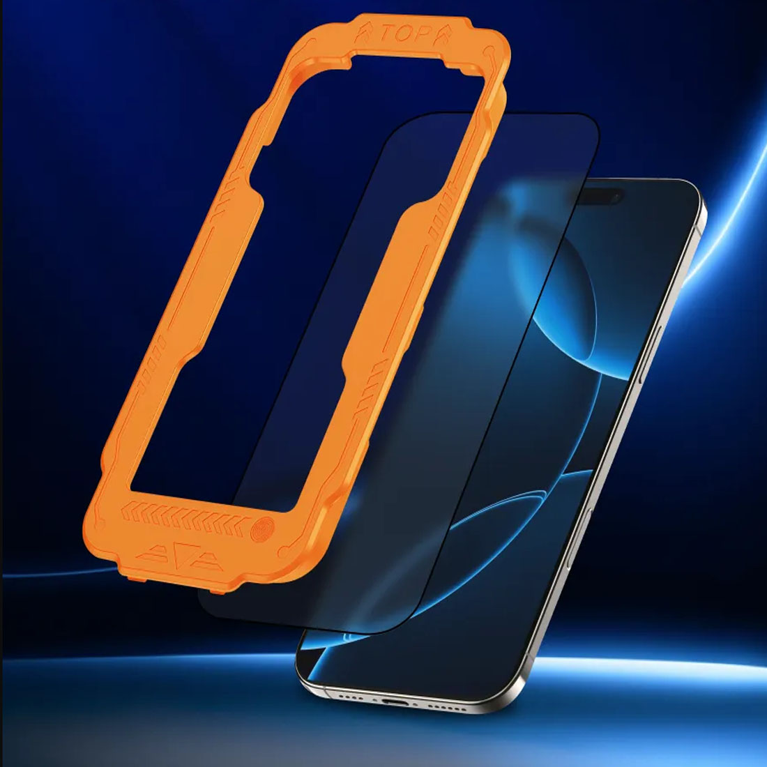 Комплект (Защитное стекло 2 шт. с аппликатором 1 шт.) TOFURA TH300 для APPLE iPhone 16 Pro Max, цвет окантовки черный