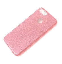 Чехол накладка Shine для HUAWEI Honor 9 Lite, Honor 9 Lite Premium, силикон, блестки, цвет коралловый.
