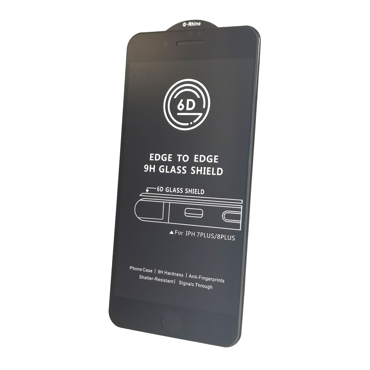 Защитное стекло 6D G-Rhino для APPLE iPhone 7 Plus, iPhone 8 Plus, цвет окантовки черный