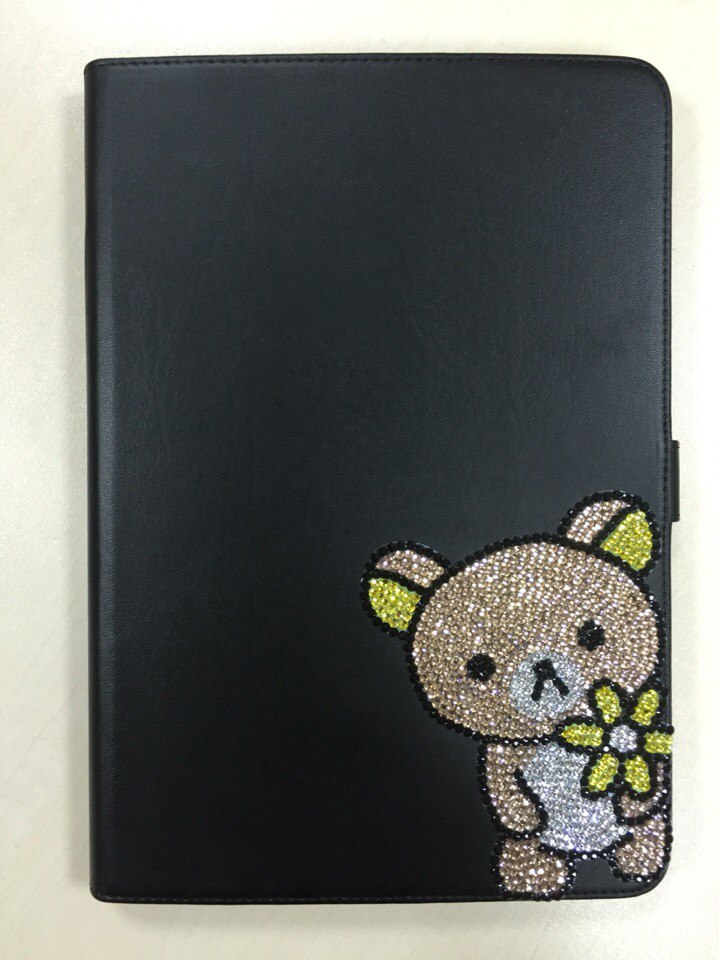 Чехол-книжка для планшетного ПК Samsung Galaxy Note 10.1 N8000 RADA цвет черный мишка из стразов.