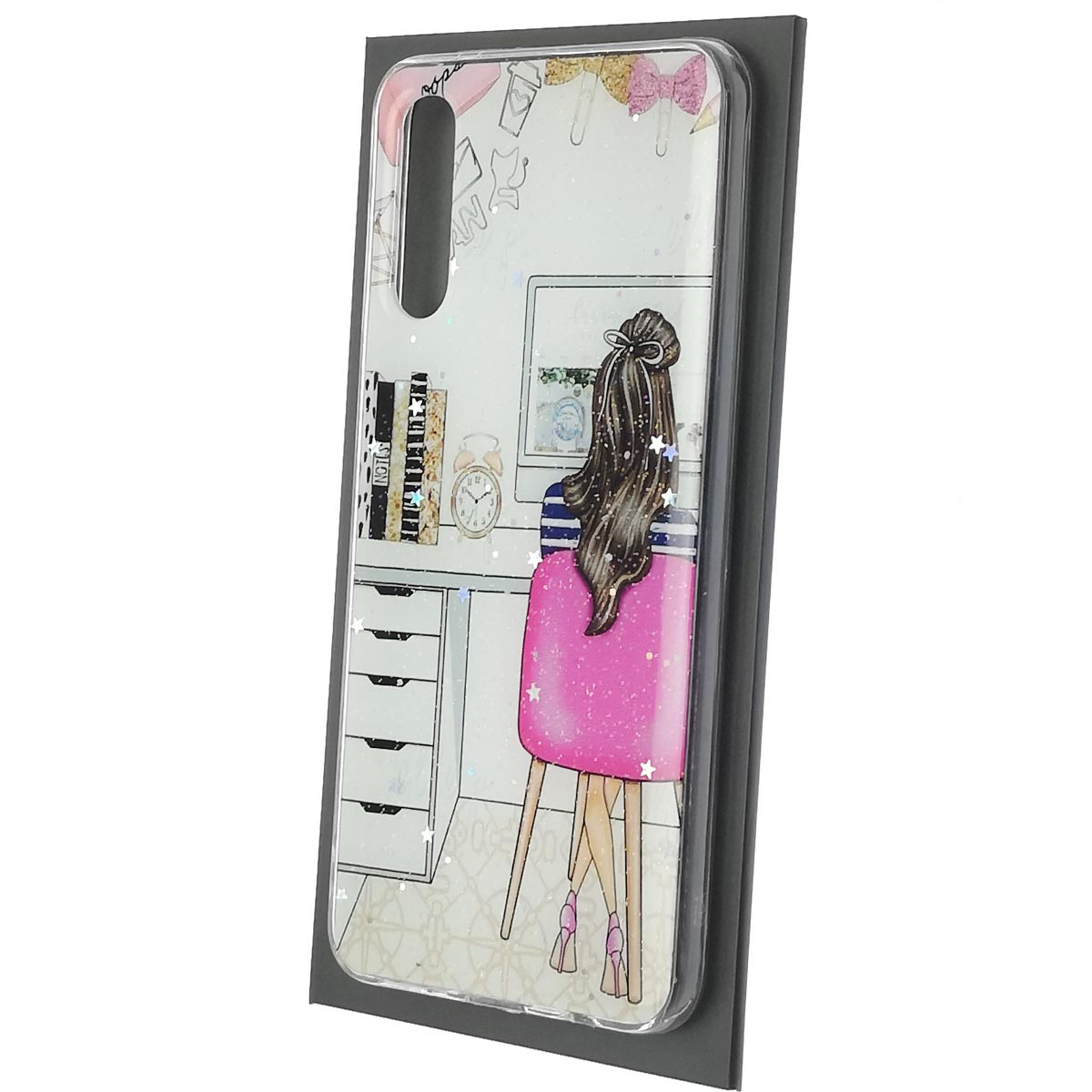 Чехол накладка Vinil для SAMSUNG Galaxy A50 (SM-A505), A30s (SM-A307), A50s (SM-A507), силикон, блестки, глянцевый, рисунок Notes