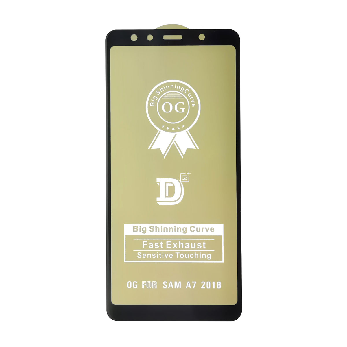 Защитное стекло D2+ PREMIUM для SAMSUNG Galaxy A7 2018 (SM-A750), цвет окантовки черный