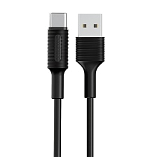 Кабель BOROFONE BX1 EzSync USB Type C, 3A, длина 1 метр, силиконовый, цвет черный