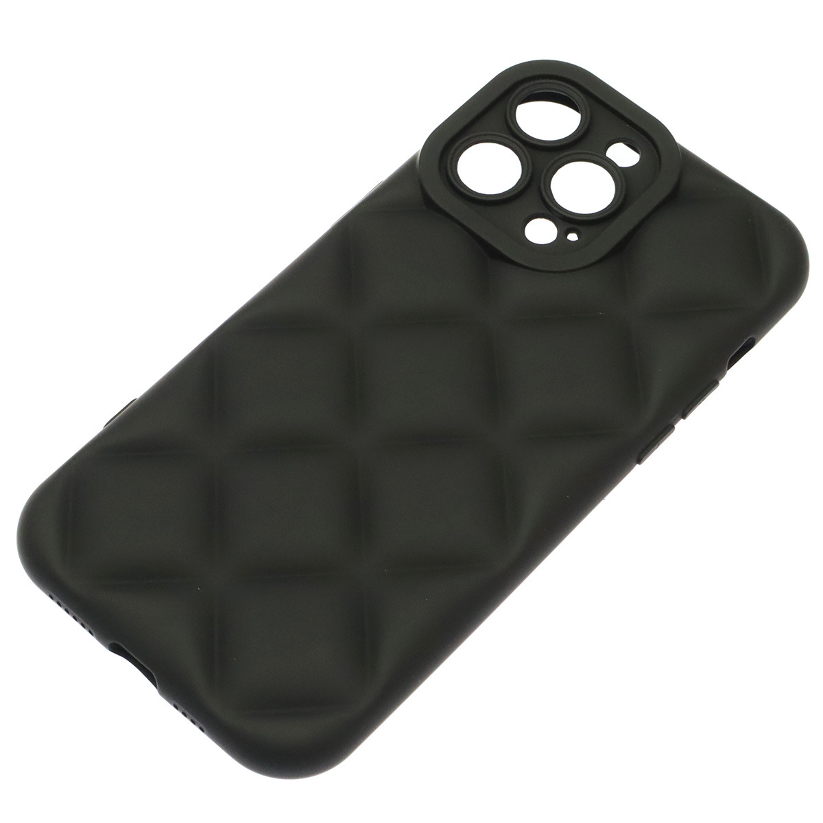 Чехол накладка для APPLE iPhone 14 Pro Max (6.7"), силикон, 3D ромб, цвет черный