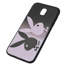 Чехол накладка для SAMSUNG Galaxy J5 2017 (SM-J530), cиликон, рисунок ЧБ Зайцы