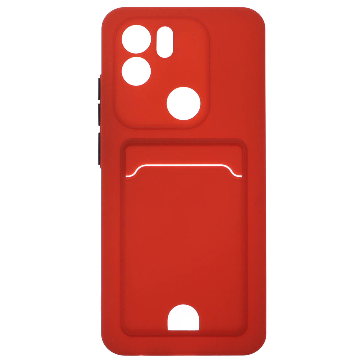 Чехол накладка BUTTON для Redmi A1 Plus, Redmi A2 Plus, POCO C51, силикон, отдел для карт, цвет красный