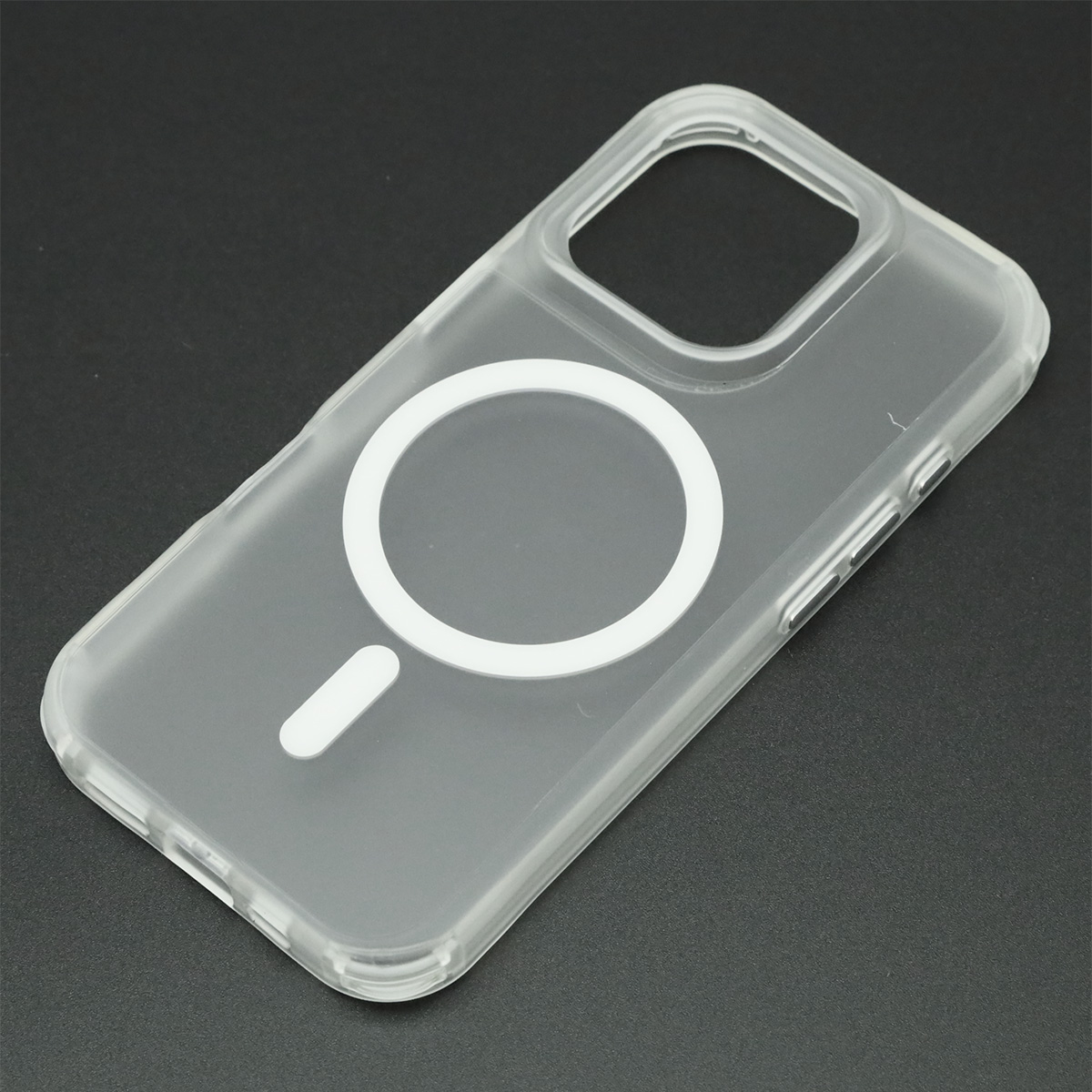 Чехол накладка Sky Armor с поддержкой MagSafe для APPLE iPhone 16 Pro, сменные уголки для шнурка, прозрачный, цвет окантовки белый