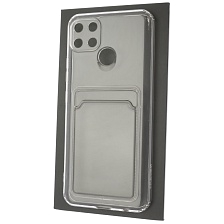 Чехол накладка CARD CASE для Realme C21Y, C25Y, силикон, отдел для карт, цвет прозрачный