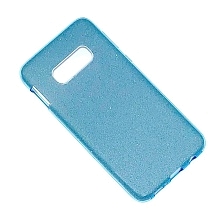 Чехол накладка Shine для SAMSUNG Galaxy S10e (SM-G970), силикон, блестки, цвет голубой
