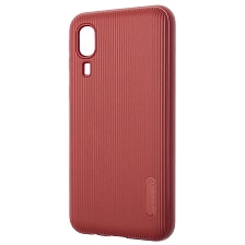 Чехол накладка Cherry для SAMSUNG Galaxy A2 Core (SM-A260), силикон, полоски, цвет темно красный.