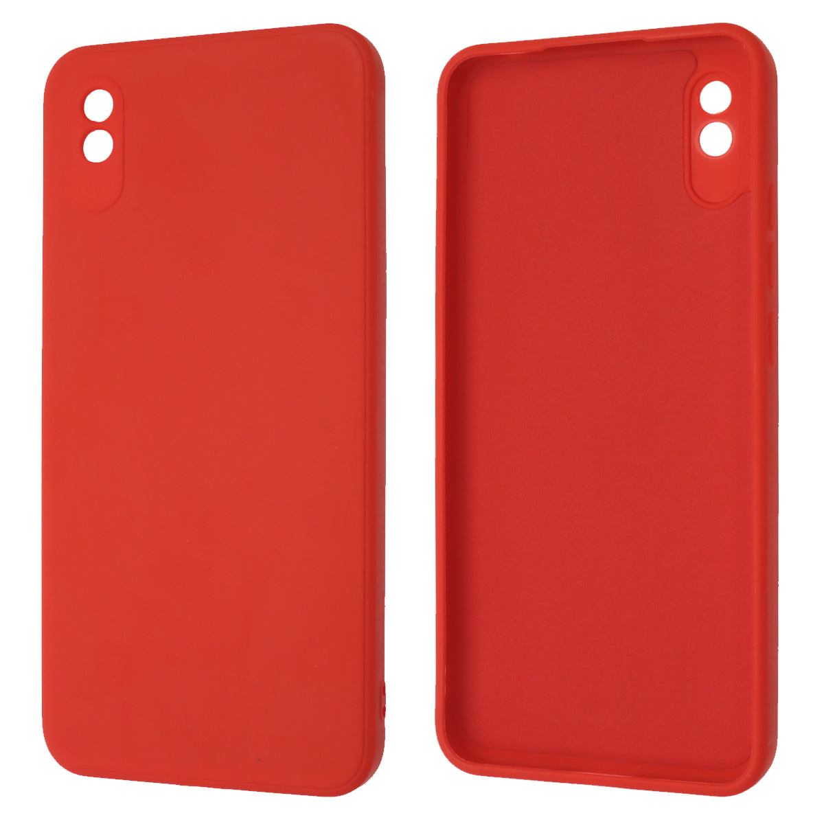 Чехол накладка для XIAOMI Redmi 9A, силикон, бархат, цвет красный