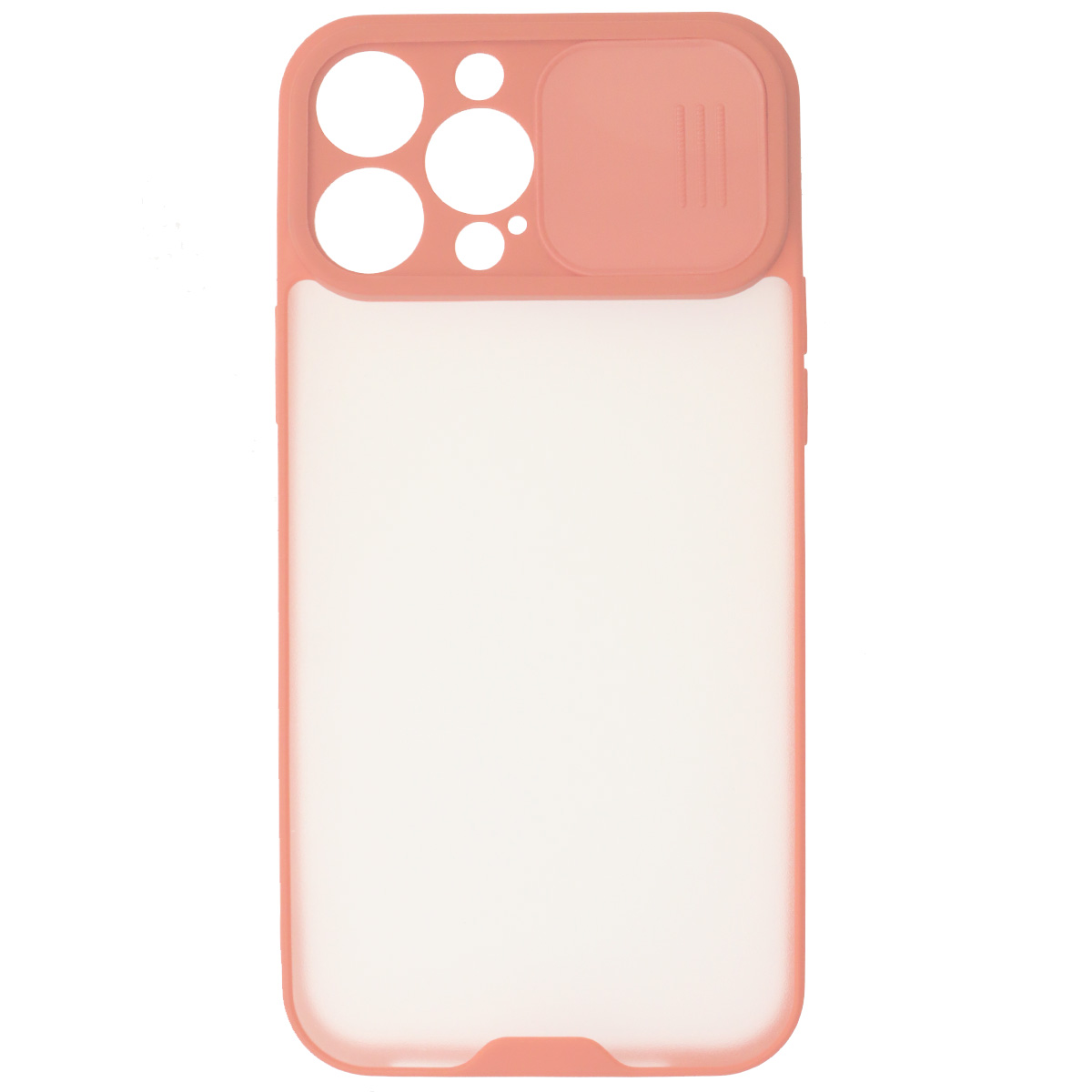 Чехол накладка LIFE TIME для APPLE iPhone 13 Pro Max (6.7), силикон, пластик, матовый, со шторкой для защиты задней камеры, цвет окантовки розовый