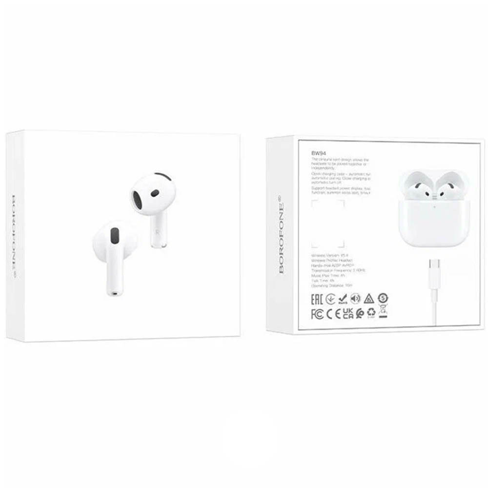 Гарнитура (наушники с микрофоном) беспроводная, BOROFONE BW94, цвет белый