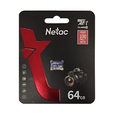 Карта памяти MicroSDXC 64GB NETAC P500 Ultra Class 10, 100MB/s, без адаптера