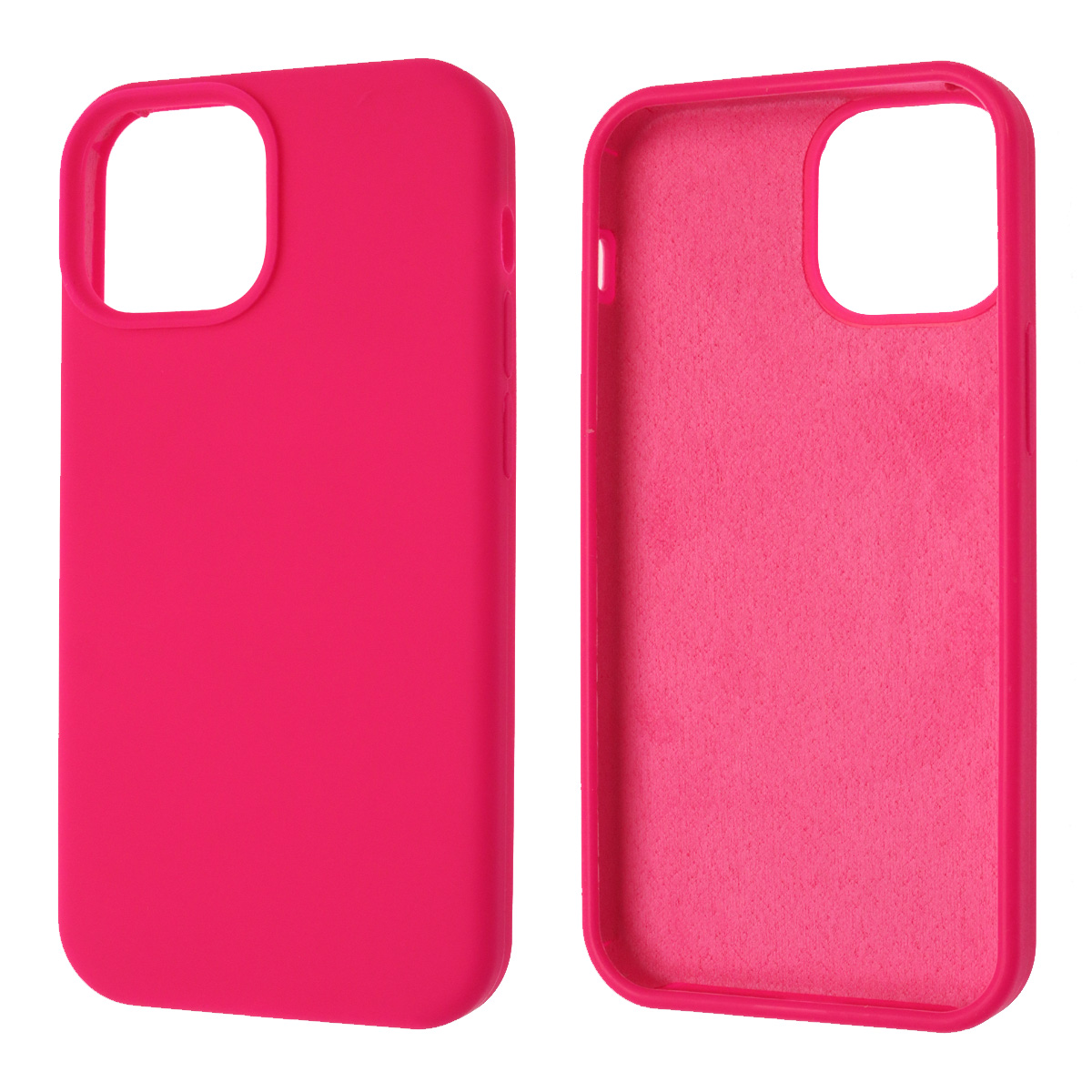 Чехол накладка Silicon Case для APPLE iPhone 13 mini (5.4), силикон, бархат, цвет фуксия Чехол накладка Silicon Case для APPLE iPhone 13 mini (5.4), силикон, бархат, цвет фуксия