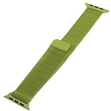 Ремешок для APPLE Watch, сетчатый, миланская петля Milano Loop, 42, 44, 45 mm, цвет темно салатовый