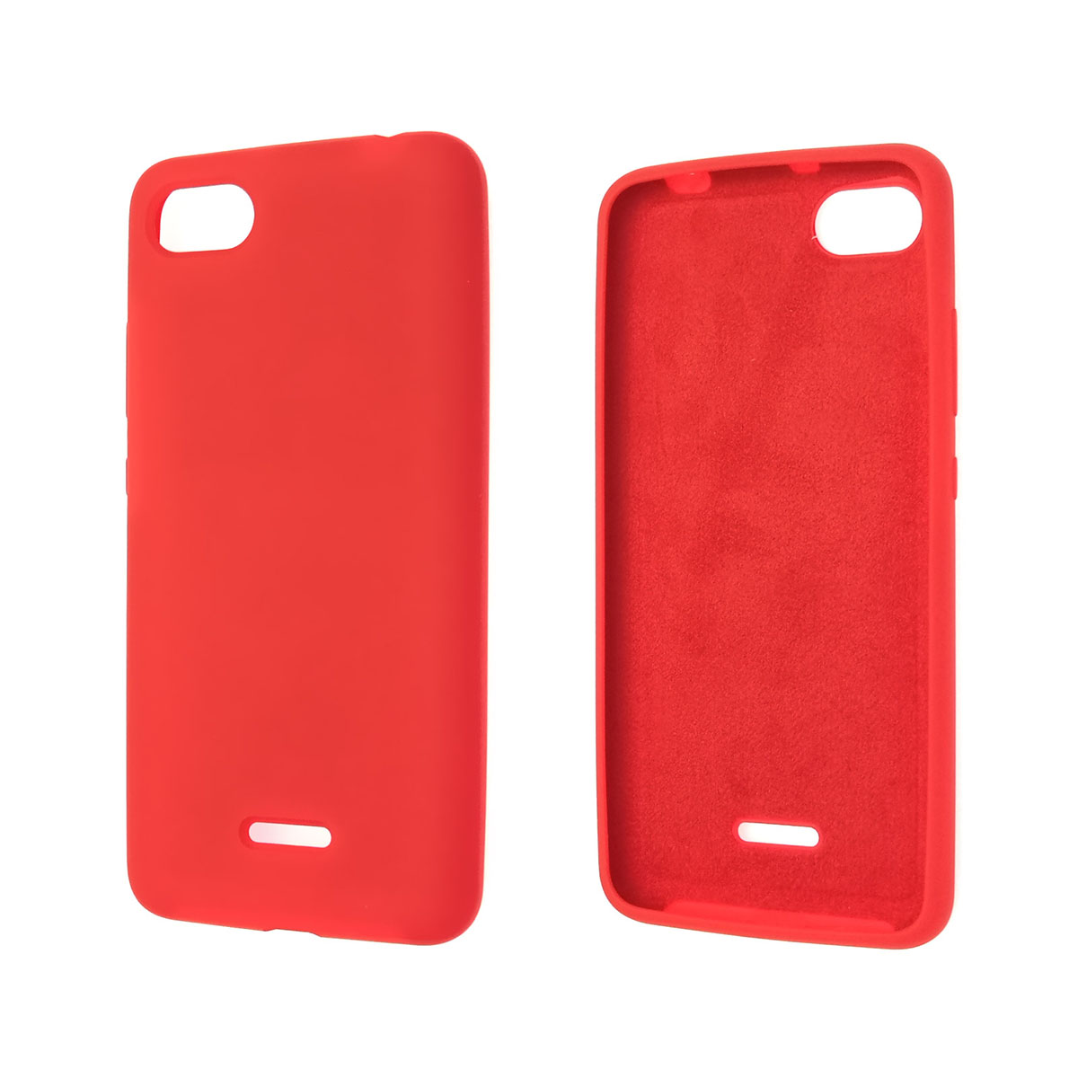 Чехол накладка Silicon Cover для XIAOMI Redmi 6A, силикон, бархат, цвет красный.