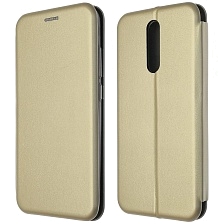 Чехол книжка STYLISH для XIAOMI Redmi 8, экокожа, визитница, цвет золотистый